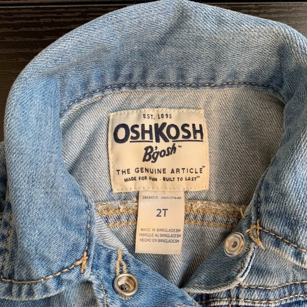 OshKosh B'Gosh Denim Jean Jacket Snap Up Cotton Kids Youth 2T‎
